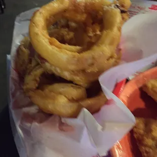 Battered onion rings