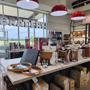 a wide view of the store