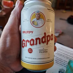 Grumpy Grandpa pilsner - grab a six-pack!
