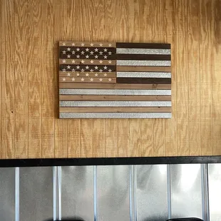 the american flag on the wall