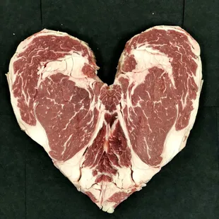Heart Shaped ribeyes! Good for any occasion, birthdays, anniversaries, Valentine's Day, or just because!