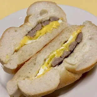 Sausage (x2) Egg (x2) &amp; Cheese on Roll - Most bites were just bread. Wtf?