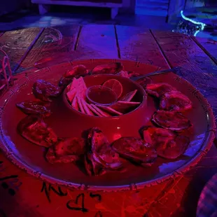 a plate of oysters