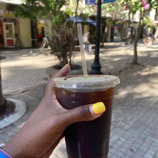 Iced coffee. Really strong!!!