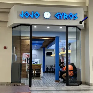 the entrance to the restaurant