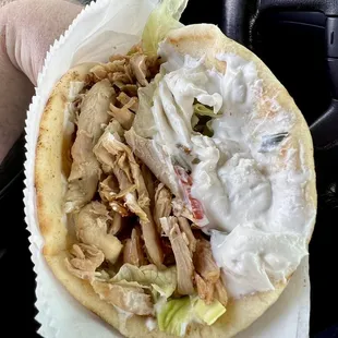 Mix Gyro Sandwich - Both meats were good but preferred the lamb. Not bad for a mall spot they seemed to keep it authentic.