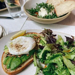Burrata with Rhubarb Compote, Arugula and Basil