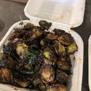 Fried Brussels sprouts