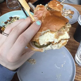 Mr. Onion Fried Tofu Sandwich