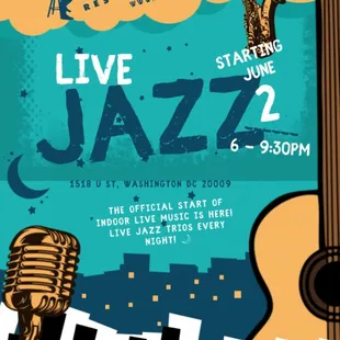 Live Jazz is back daily.