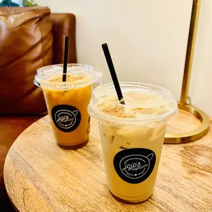 two drinks on a table