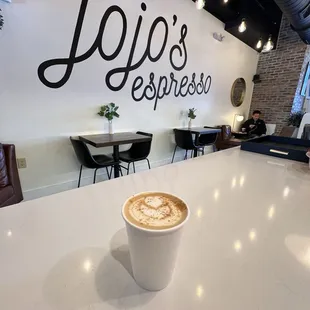 Winter Solstice Latte half sweet with oat milk