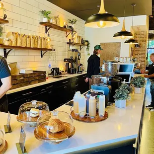 a man standing at the counter