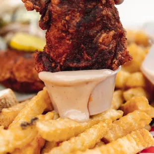 a plate of fried food