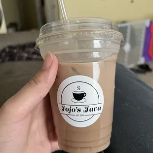 Chocolate dipped strawberry iced mocha