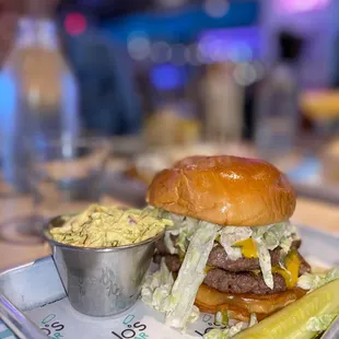 Smash burger and slaw