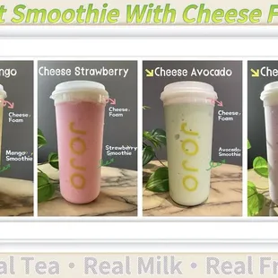 Fruit Smoothie With Cheese Foam