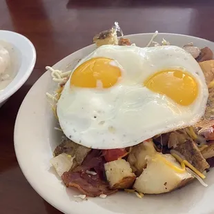 *Meat &amp; Veggie Skillet   *side order of biscuits &amp; gravy