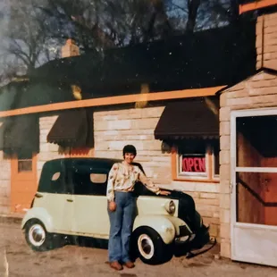 Sunday, May 2, 1982: Rita Rinelli with 1942 Crosley right after the AACA car meet at the Lake County Fairgrounds.