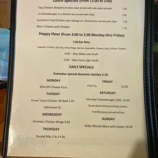 Lunch specials