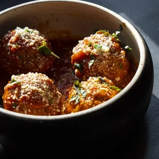a bowl of meatballs
