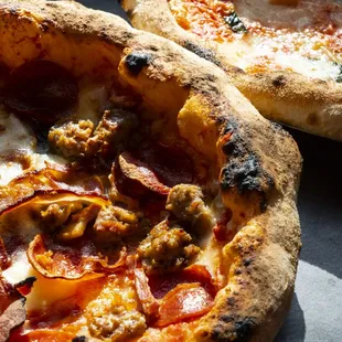 two pizzas