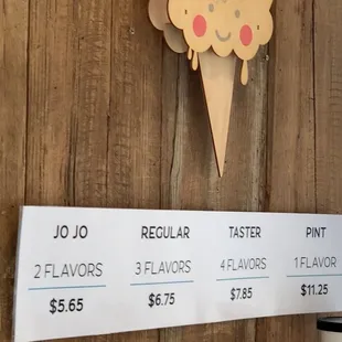 the price of the ice cream