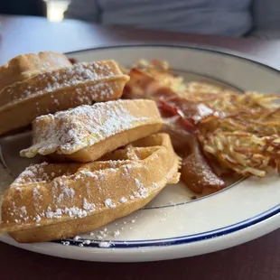 Pick 3 - waffles, bacon and hash browns