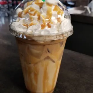 Caramel Macchiato with whip cream added