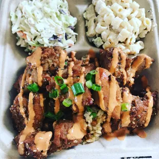 Fried Chicken Rice Bowl Plate