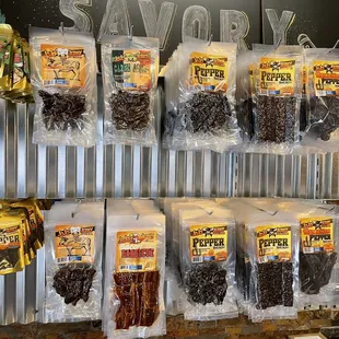 a variety of jerky treats