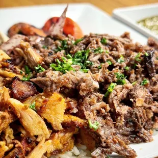 Close up of the beef and chicken shawarma at JoJo's