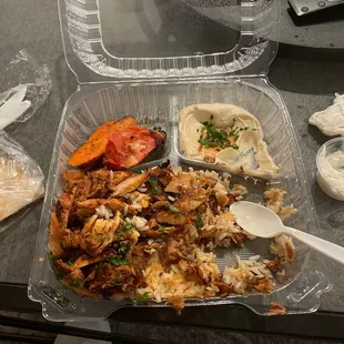 a meal in a plastic container