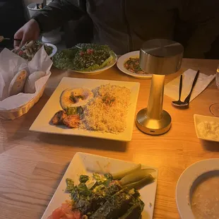 Grape Leaves, Hummus and Tabbouli