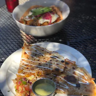 Green Chile Pork Quesadilla