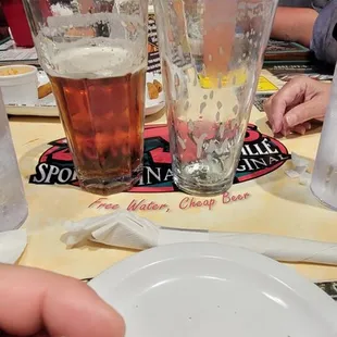 The left glass is the first tall. The right glass is the second. It's shorter by almost a 1/4".