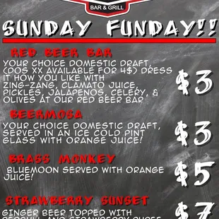 Every Sunday! Drink specials!