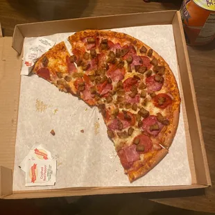 Meat lovers pizza