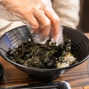 a person preparing food