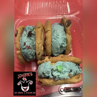 Cookie Monster ice cream Sandwiches