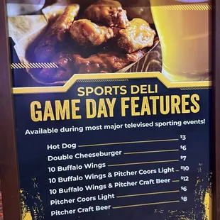 1/7/25 FYI. Menu. Good prices.