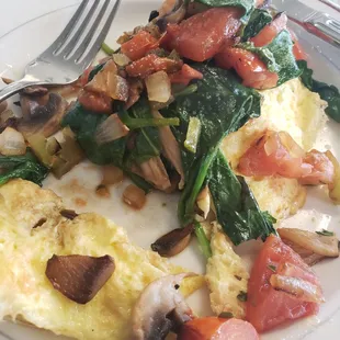 Veggies inside and on top.