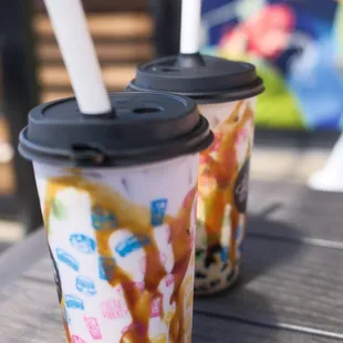 Brown Sugar Ube Milk and Brown Sugar Cookie Butter Milk