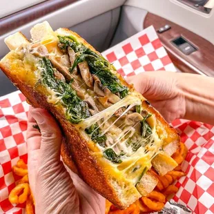Mushroom and Spinach Cheese Melt