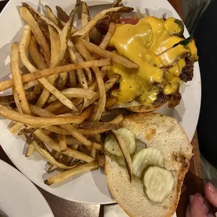 Make your own burger with fries