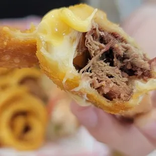 Inside the birria won ton !