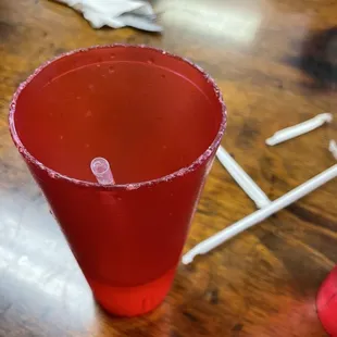 The cup was beat up. Tons of microplastics in the water because of this, gross.