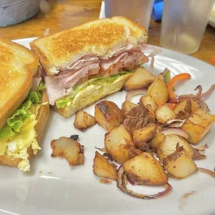Ham sandwich Club with Ham Cold Sandwich with potatoes