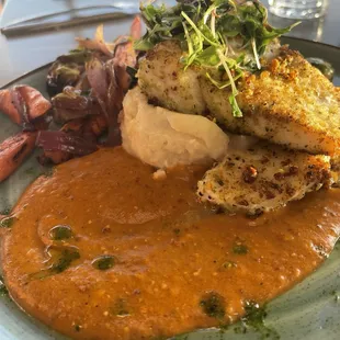 Pistachio Panko Crusted Halibut