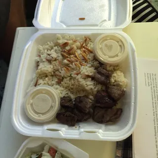 Beef Kabob with Rice Platter